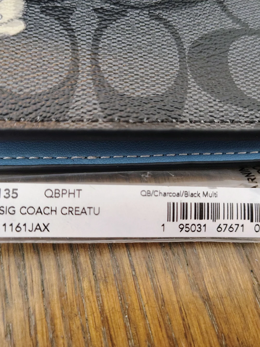 NWOT Coach Men's 3 In 1 Wallet Signature Canvas Happy Dog Creature CC135